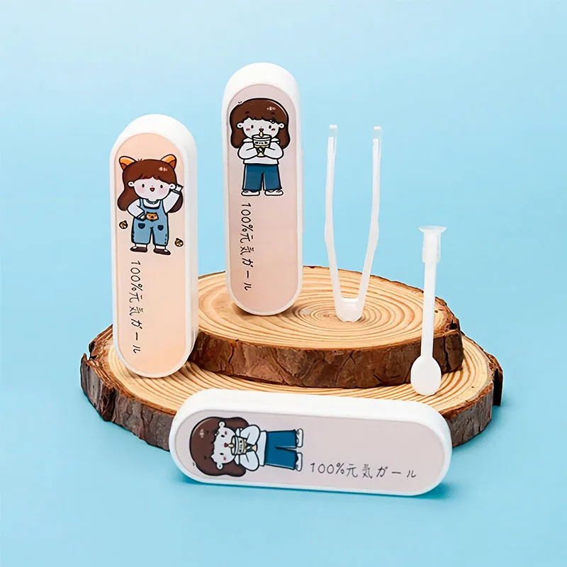 

Новый стиль, милые пинцеты для девочек, Женская портативная коробка для контактных линз, контейнер для путешествий