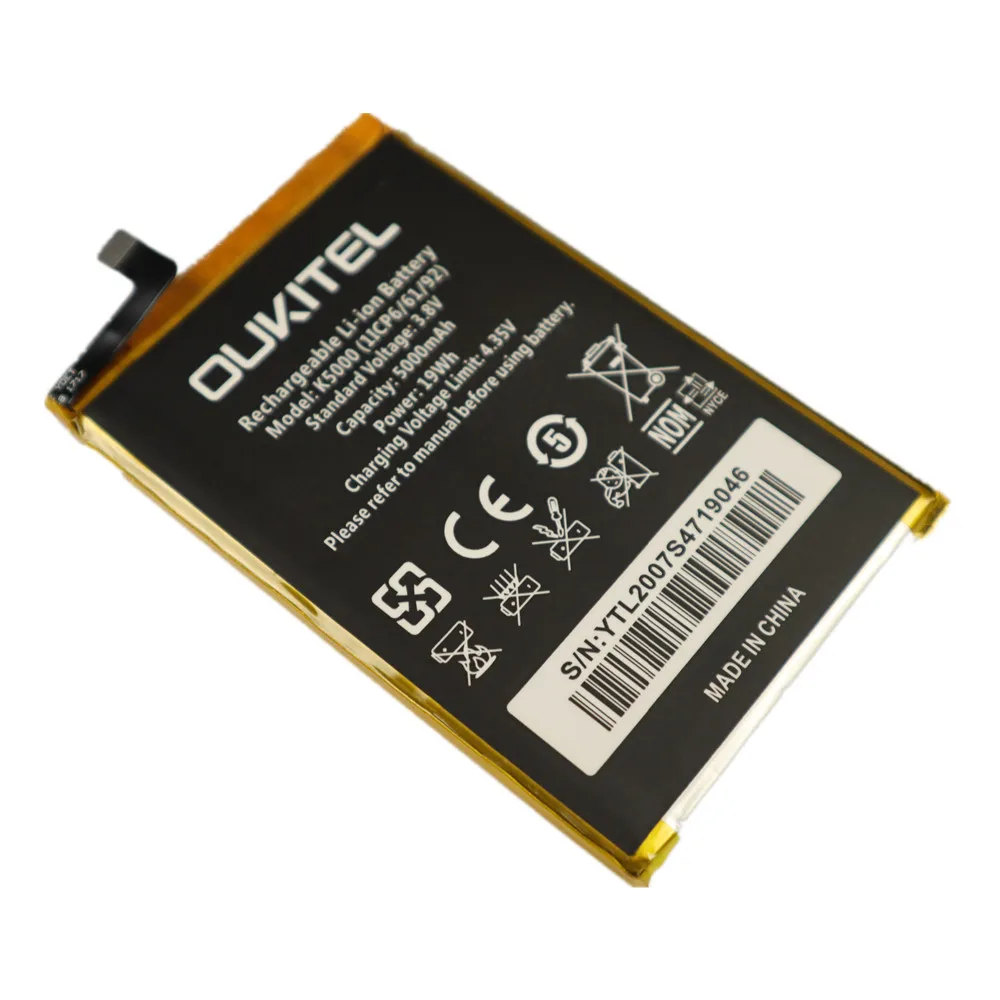 100 original 5000ah k5000 battery for oukitel k5000 k 5000 phone high quality batteries with tracking number free global shipping