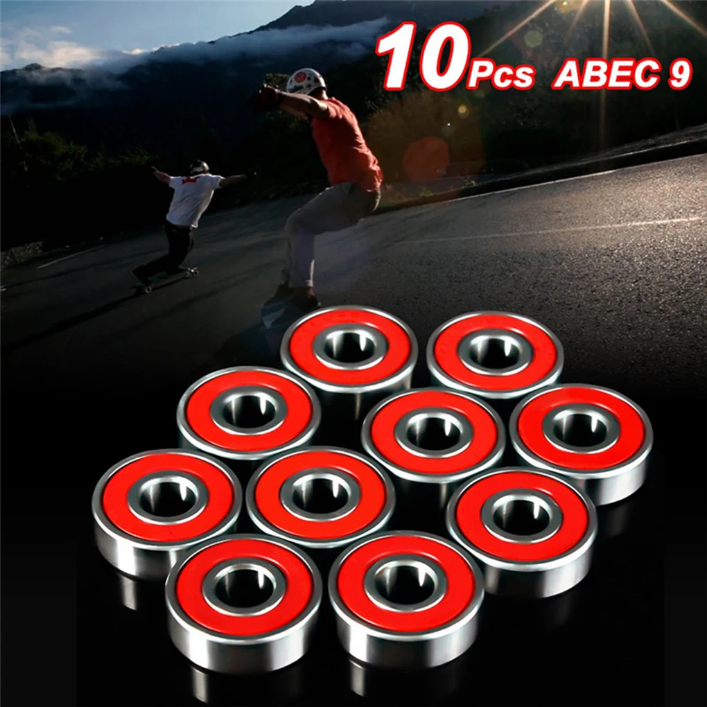 

New 10PCS Skateboard Longboard Carbon Steel Bearings High Performance Roller Skate Wheel Bearings