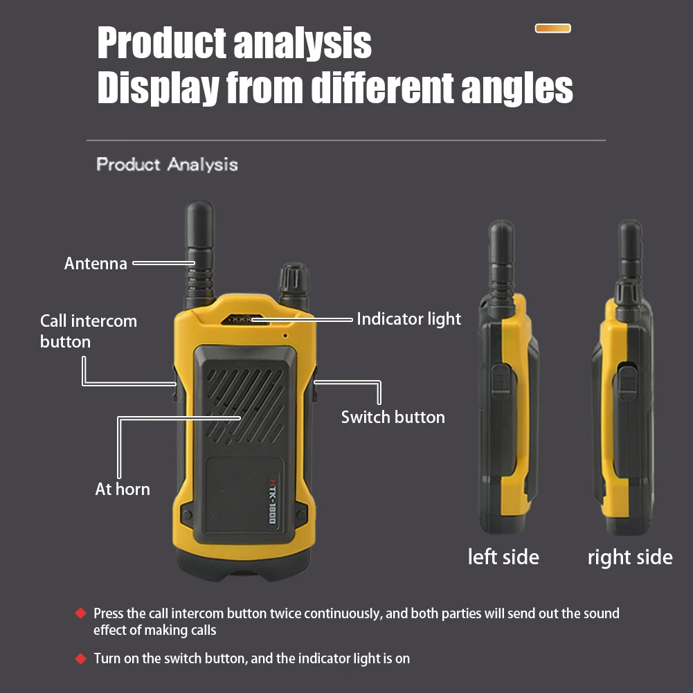 

2pcs Long Range Portable Wireless Call Handheld Two-way Radio LED Walkie-Talkies