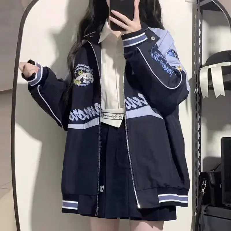 Винтажная свободная Черная куртка топ оверсайз для женщин весна-осень 2023 Новое