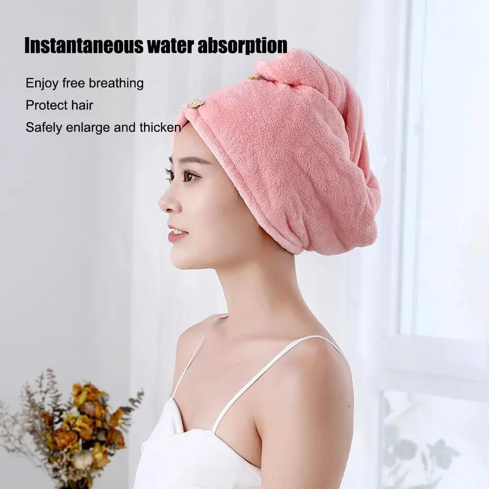 

Women Girl Towels Rapid Drying Hair Towel Magic Shower Lady Turban Wrap Bathroom Towel Microfiber Q2r4