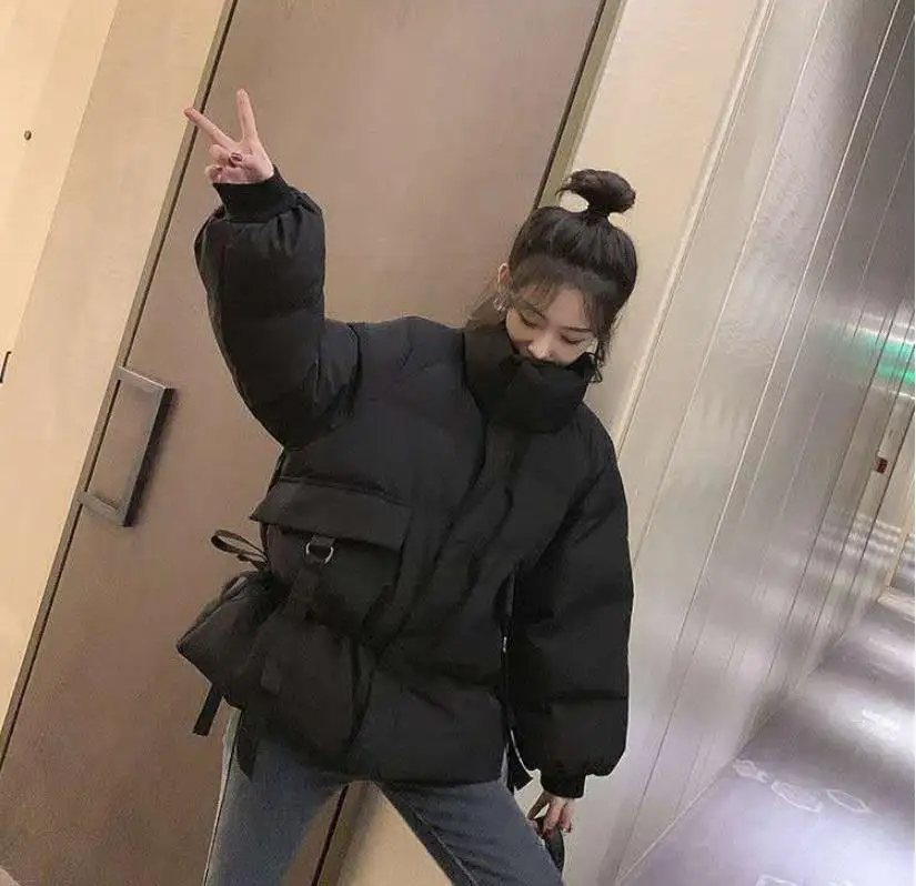 Women's long cotton coat in winter cotton-padded jacket