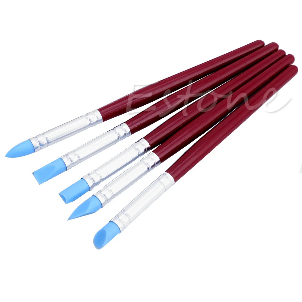 

5x Clay Sculpting Wax Carving Pottery Tool Polymer Modeling Birch Handle Kit New