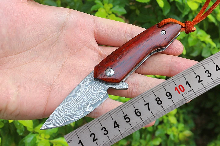 

VG10 folding knife Damascus blade wood handle pocket outdoor camping hunting knife Tactical Survival Utility knives EDC tools