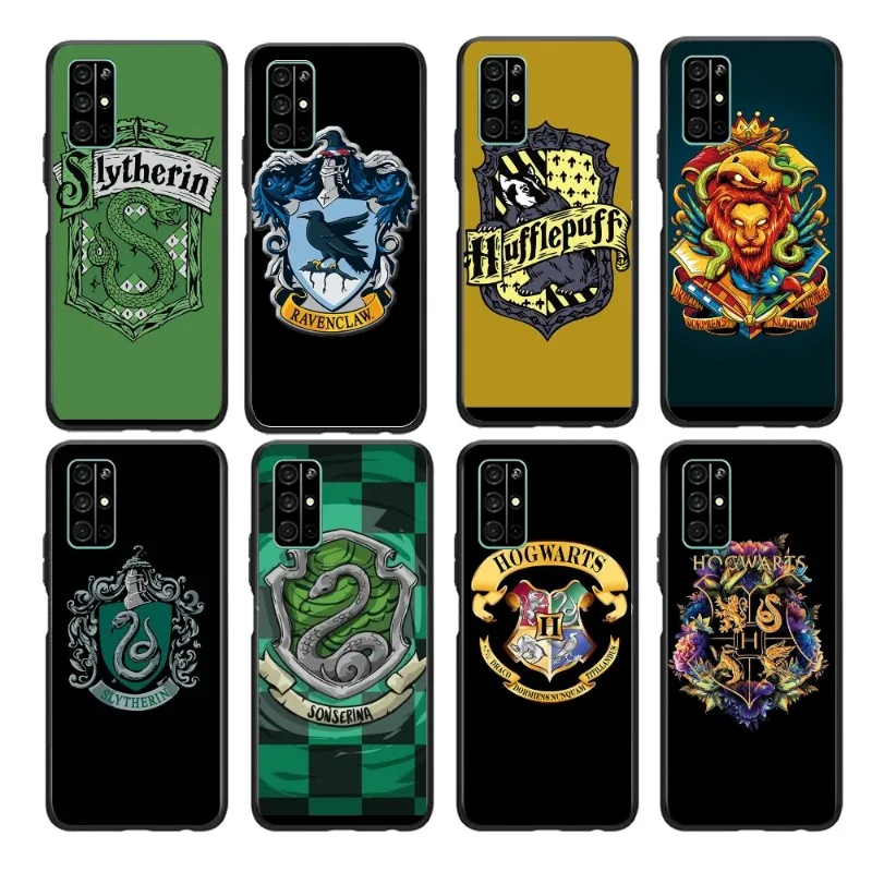 

Чехол Magic School Badge для телефона Honor 50 20 Pro 7C 10i 8A 8X V40 30 20 X30 20 Magic 2, мягкий черный чехол для телефона