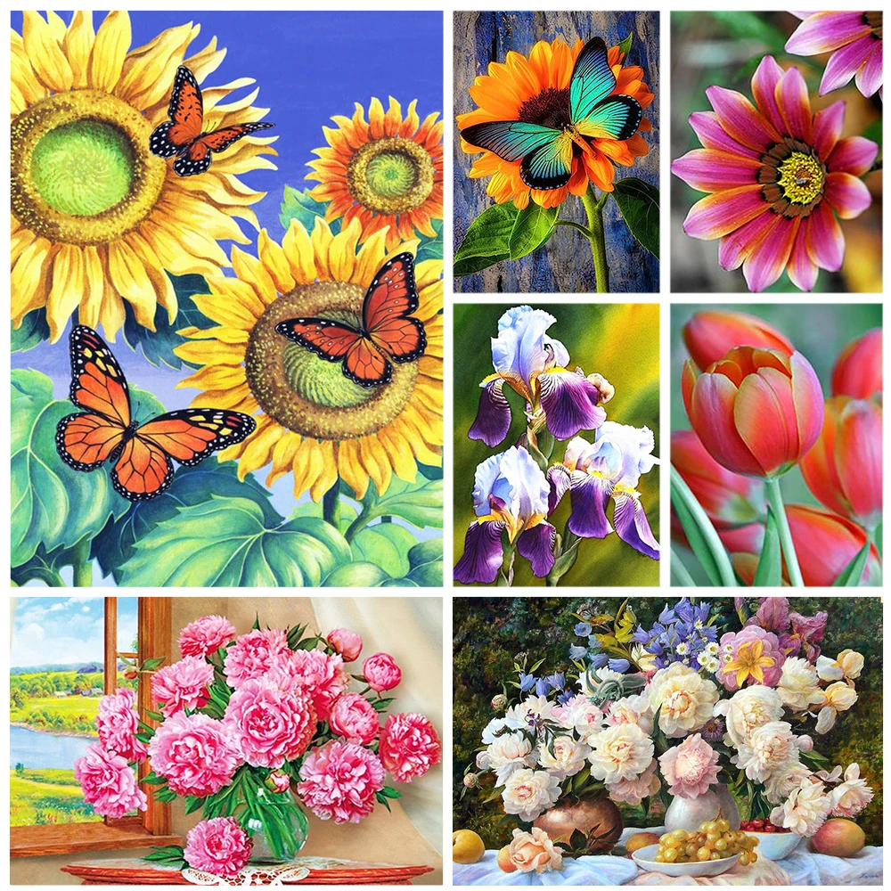 

Miaodu Diamond Painting Flower Full Round Diamond Embroidery Sale Cross Stitch Set Diamond Mosaic Wedding Decoration