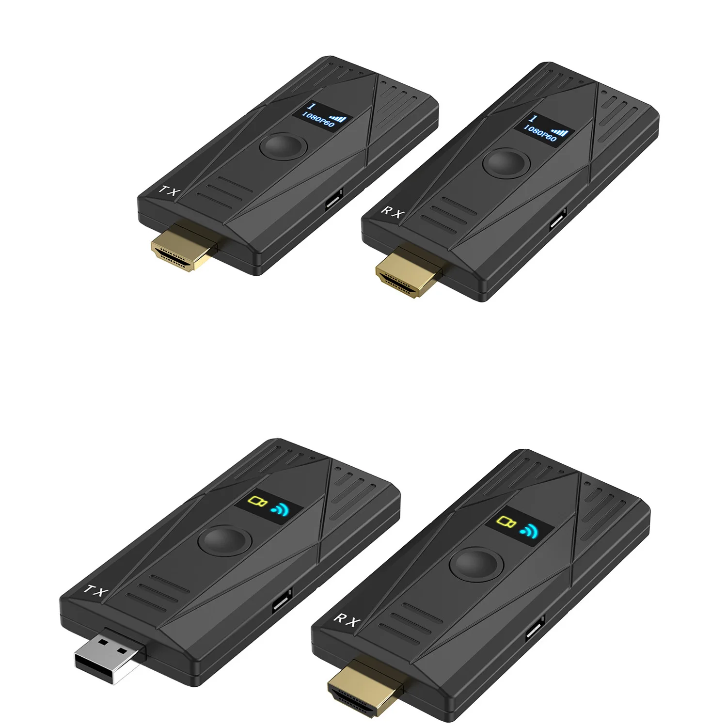 

1080P 4K USB Wireless HDMI Extender Video Transmitter and Receiver Share Display for Laptop PC Cable Box Camera To TV Monitor