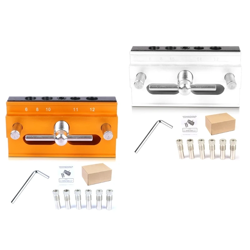 

Woodworking Doweling Jig Kit Adjustable Hole Puncher Locator Drilling Guide Fit for Furniture Connecting Carpentry Tools
