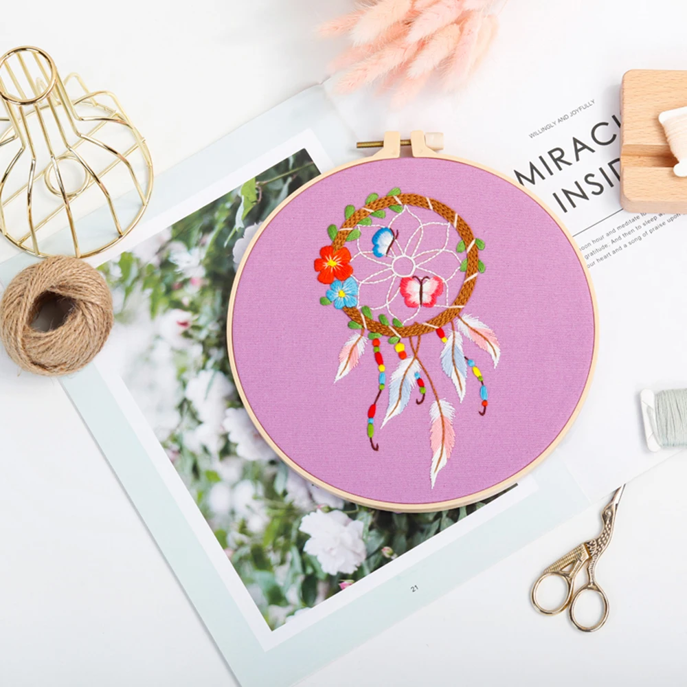 Набор для вышивки Ловец снов набор начинающих с рисунком Ловца инструкции