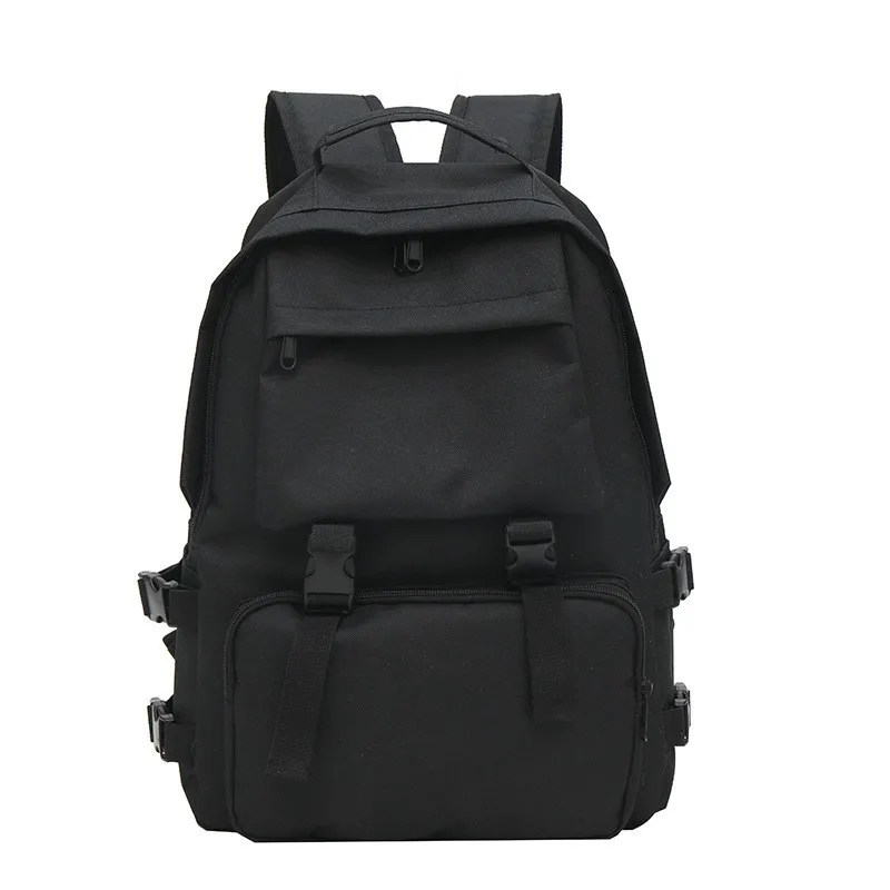 

Unisex Style Retro Nylon Load Reducing Backpack Trend Black Schoolbag Outdoor Workwear Shoulder Bag