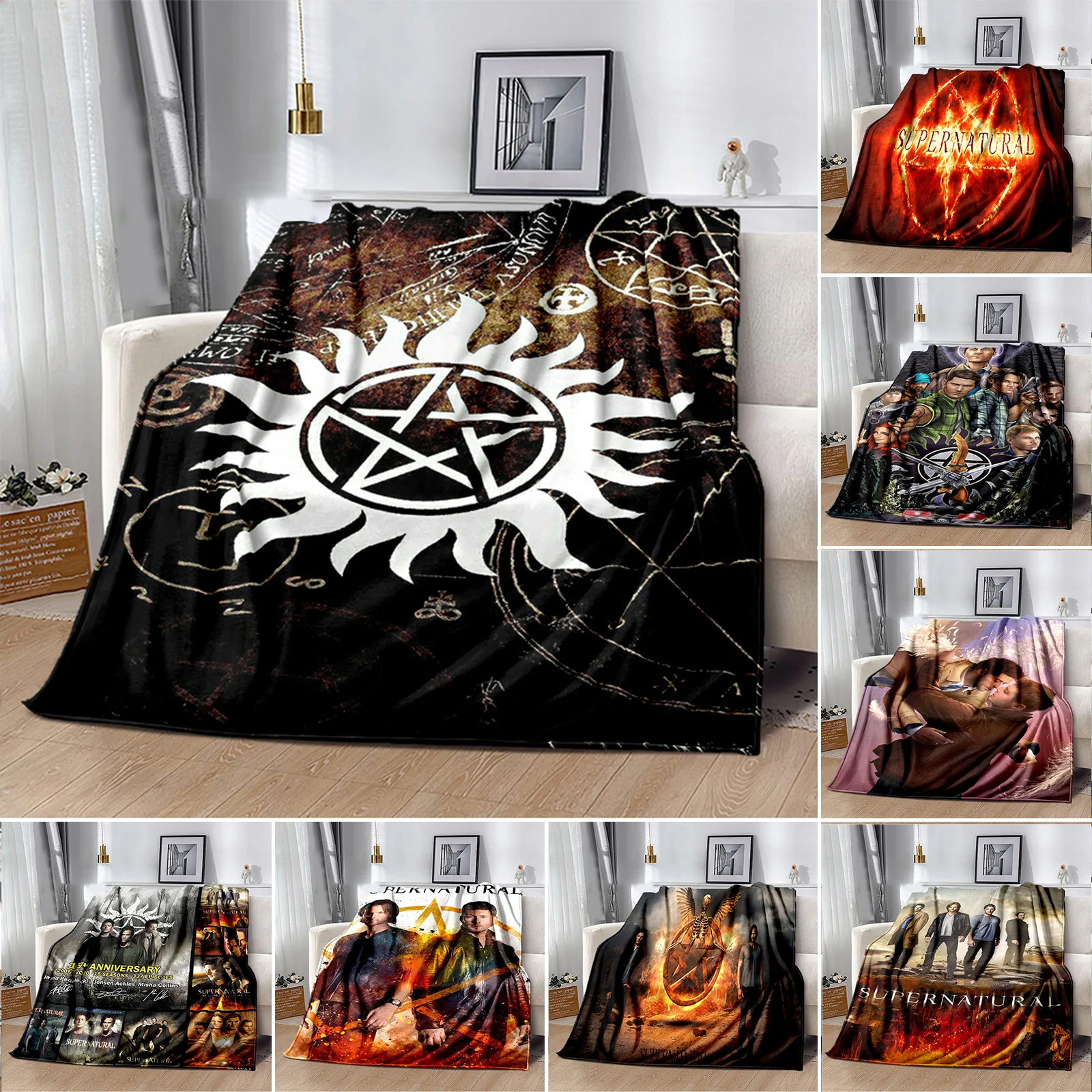 

Супернатуральное одеяло с 3D рисунком, мягкое покрывало для дивана, флисовый гобелен, легкий теплый плед для кровати, спальни, дивана