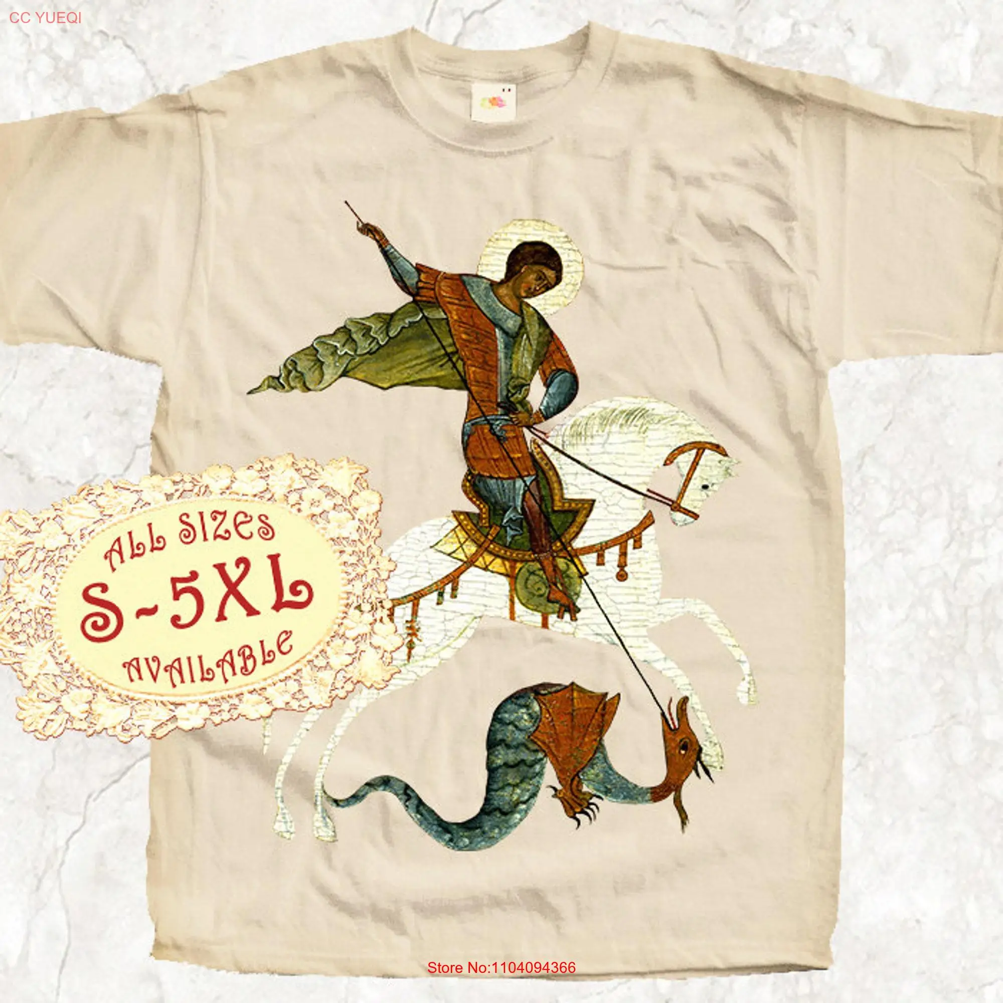 Футболка с Католическим принтом Святого Джорджа V3 Размеры S 5XL