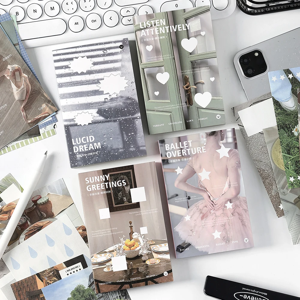 

4packs/LOT Concrete happiness series cute lovely retro decorative paper memo pad