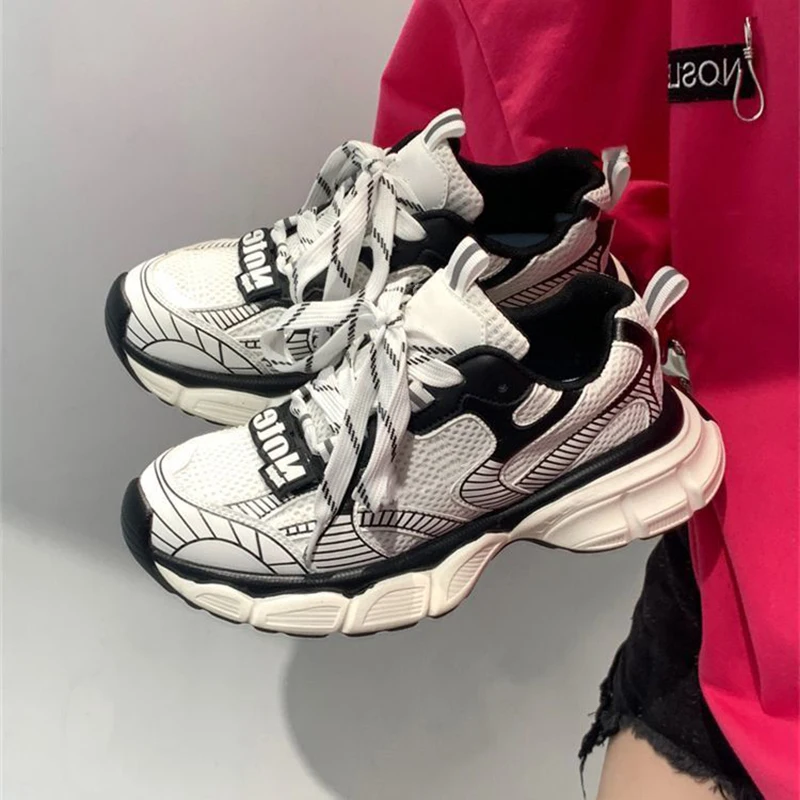 

Women Casual Sneakers Platform Running Sports Shoes Breathable Mesh Tennis Shoes Female Chunky Trainers Walking Jogging Sneakers