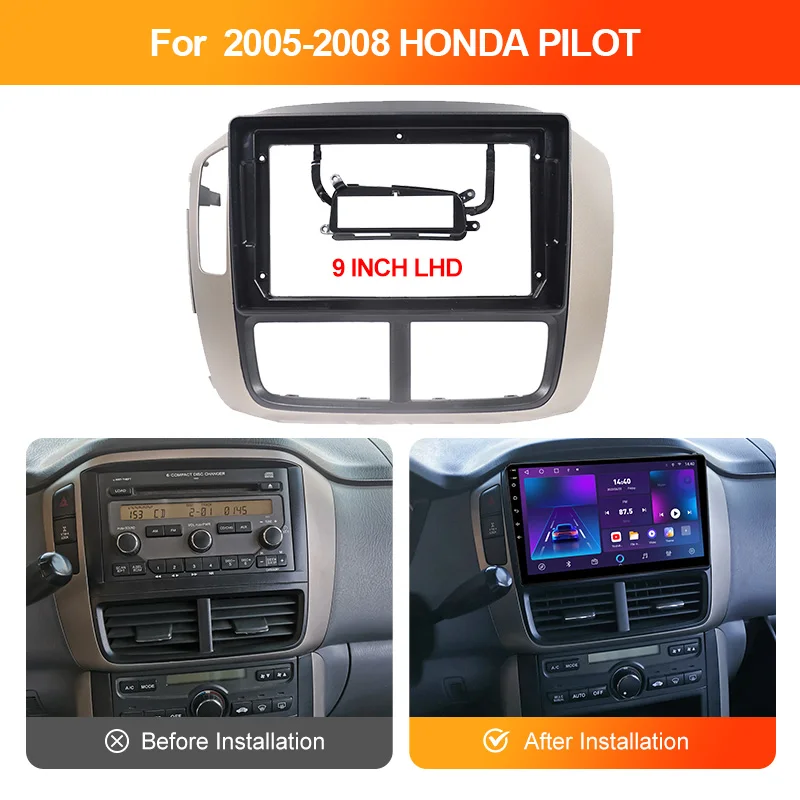 9-дюймовый автомобильный DVD-стерео-радиоприемник для HONDA PILOT 2005-2008 панель