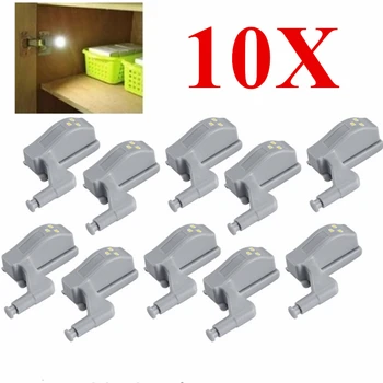 10pcs LED Inner Hinge Lamp Under Cabinet Lights Universal Wardrobe Cupboard Sensor Lights for Bedroom Kitchen Closet Night Lamp 1