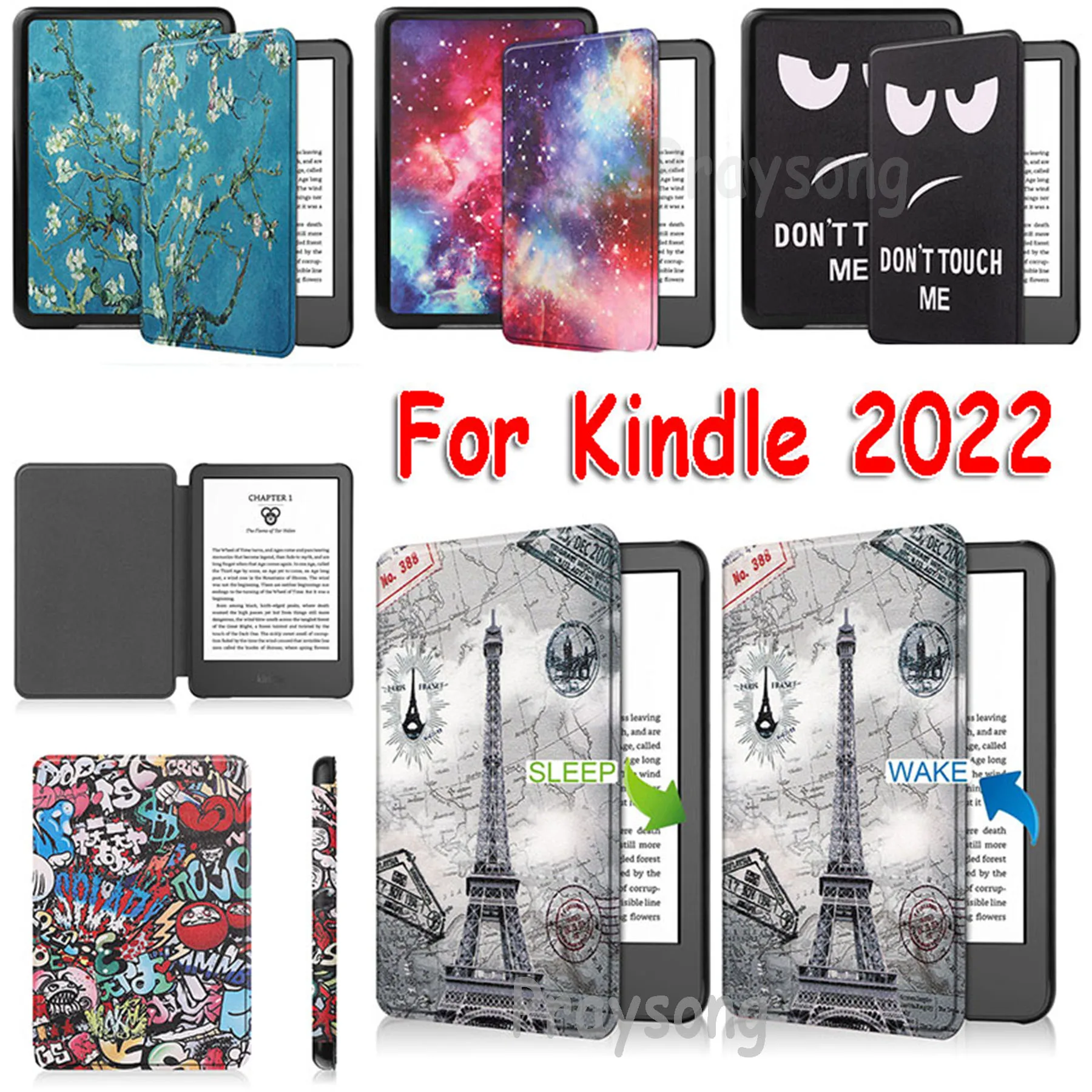 Модный крутой флип-чехол для Kindle 2022 6 дюймов Φ 11 умный автоматический режим сна и