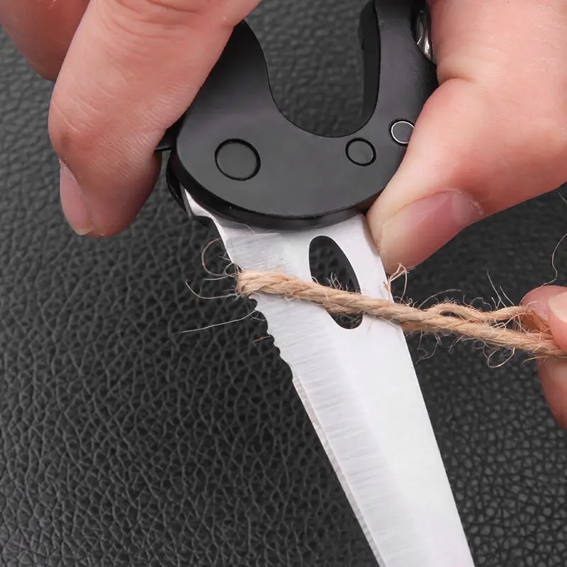 Мини-нож из нержавеющей стали с карабином складной карманный портативный