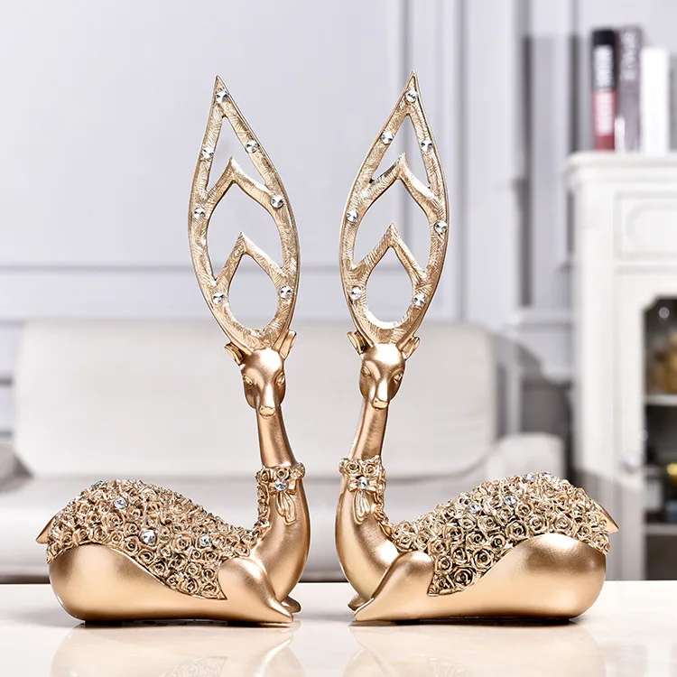 

Creative Livingroom Figurines Fashion Ornaments Home Table Decoration Pieces Luxury Products European Resin Deer Model