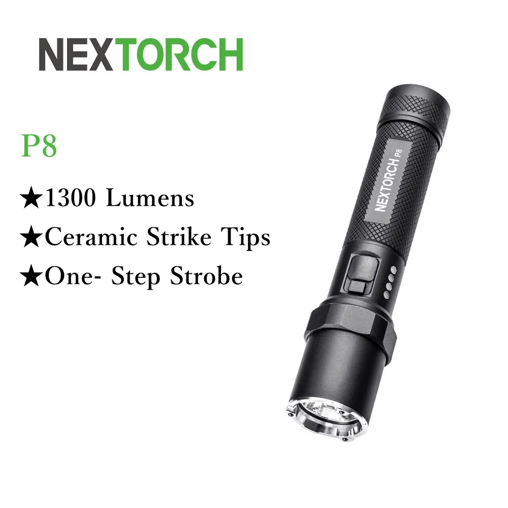Nextorch 1300 Lumens High Power Military Tactical Flashlight White LED Light For Outdoor Emergency P8
