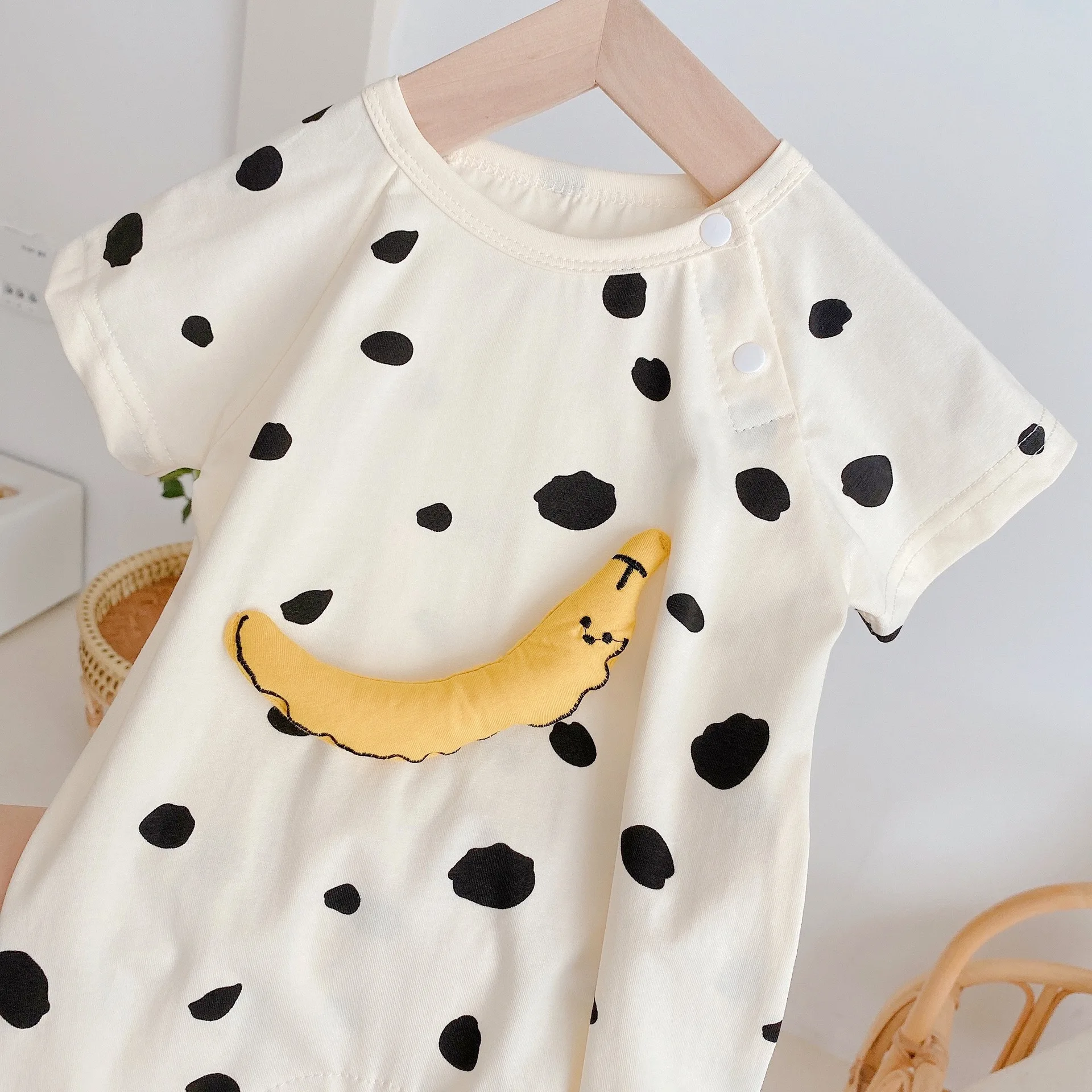 Летний детский комбинезон хлопковые забавные подтяжки со смайликом детское боди