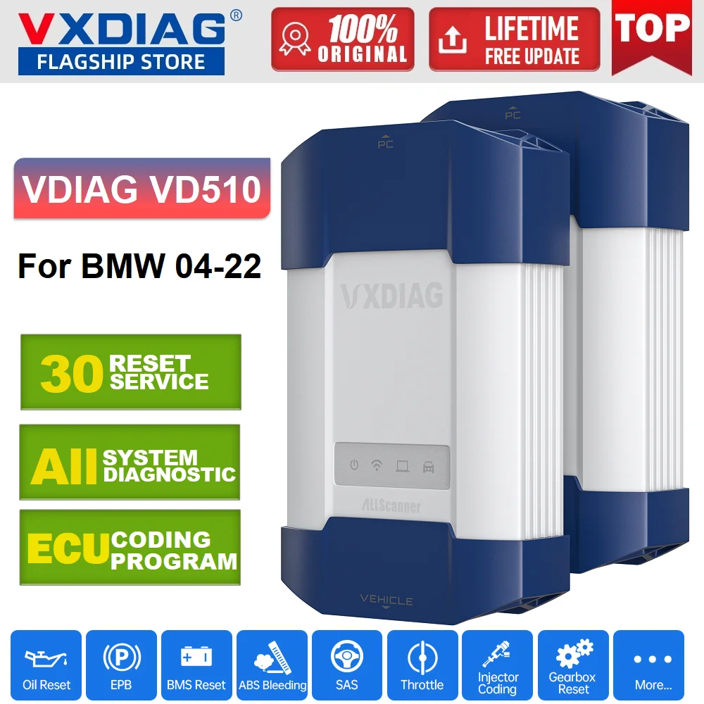 

VXDIAG VDIAG VD510 For BMW Professional Car Diagnostic Tools ICOM A2 A3 NEXT Auto Diagnosis OBD2 Scanner ECU Programming Coding