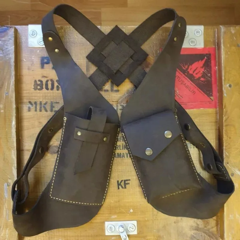 Кожаная сумка-Кобура в средневековом стиле винтажный двойной скрытый кошелек