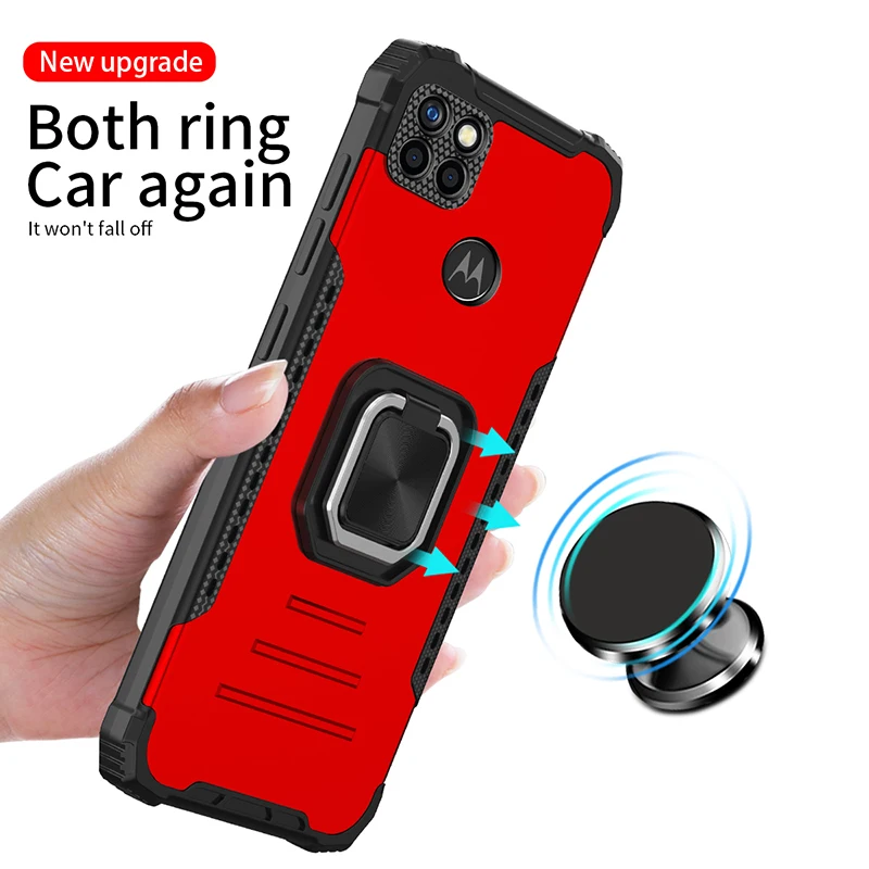 shockproof magnetic ring phone case for motorola g100 g60 g10 g9 play car bracket protective cover for moto g stylus g power e7 free global shipping