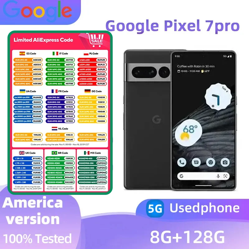 Смартфон Google Pixel 7 Pro 12/128ГБ 12/256ГБ global б/у