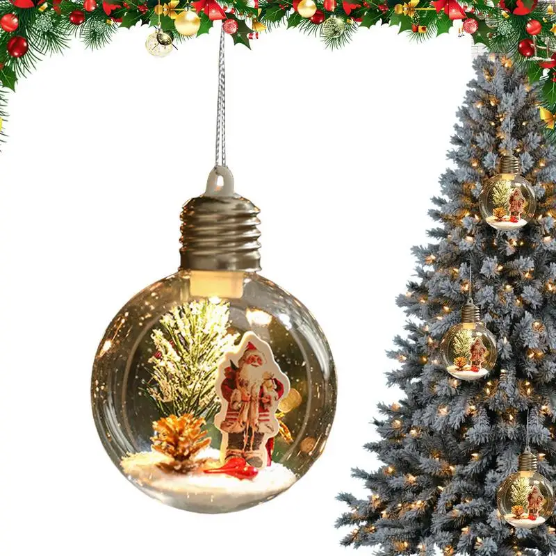 Рождественский шар украшение светящиеся огни для рождественской елки