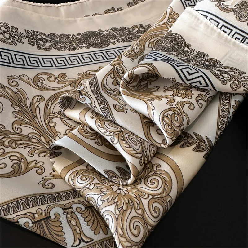 2024 роскошный брендовый летний шейный платок с принтом Шелковый квадратный шарф