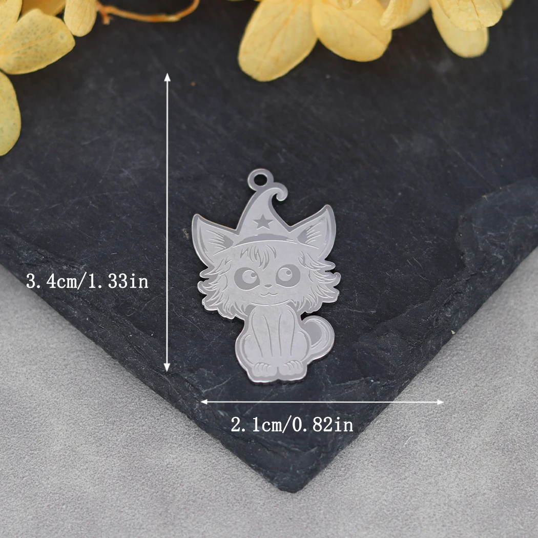 2 шт. подвеска в виде котенка из нержавеющей стали