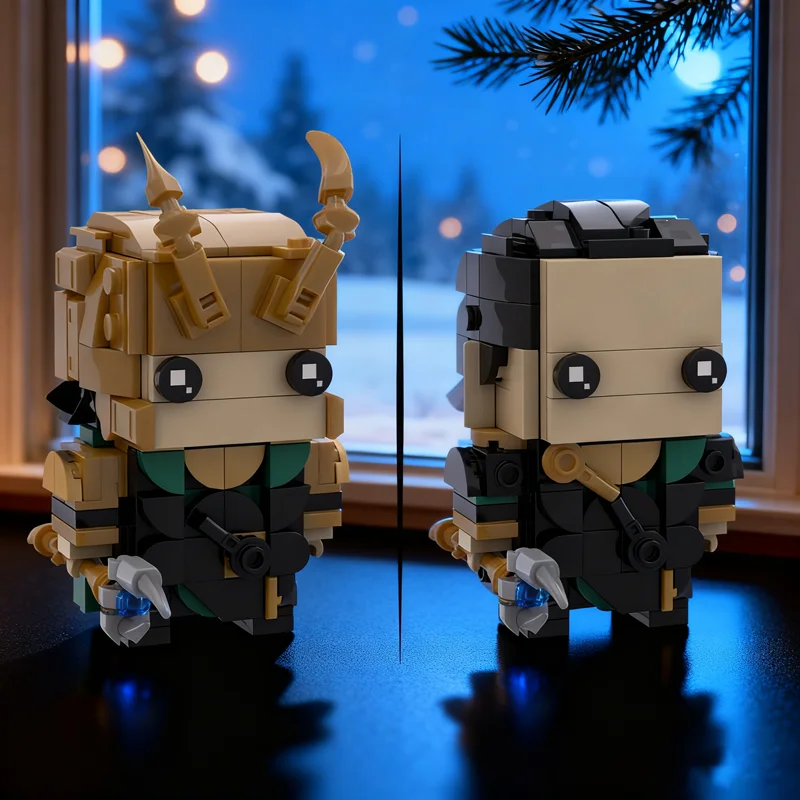 Фото 438 деталей MOC Super Heroes Marvelal Супергерой Локи BrickHeadz Модель Строительных Блоков Рождественский Подарок Игрушки Сборная Модель для Декорации №1