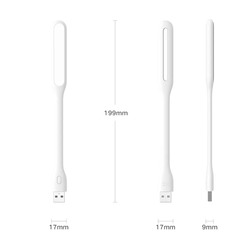 Оригинальная портативная светодиодная лампа Xiaomi ZMI USB 5V 1,2 Вт с энергосберегающим режимом для зарядного устройства, ноутбука и блокнота с гибким корпусом.