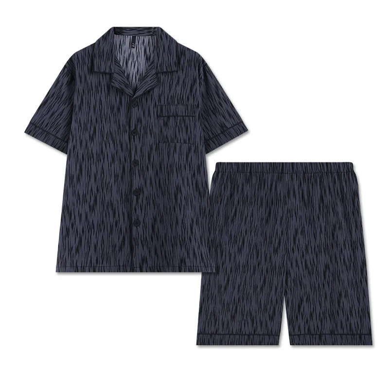 Высококачественные мужские пижамы из ледяного шелка летние рукава с короткими