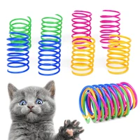 4pcs kitten cat toys wide durable heavy gauge cat spring toy colorful springs cat pet toy coil spiral not deformation intera