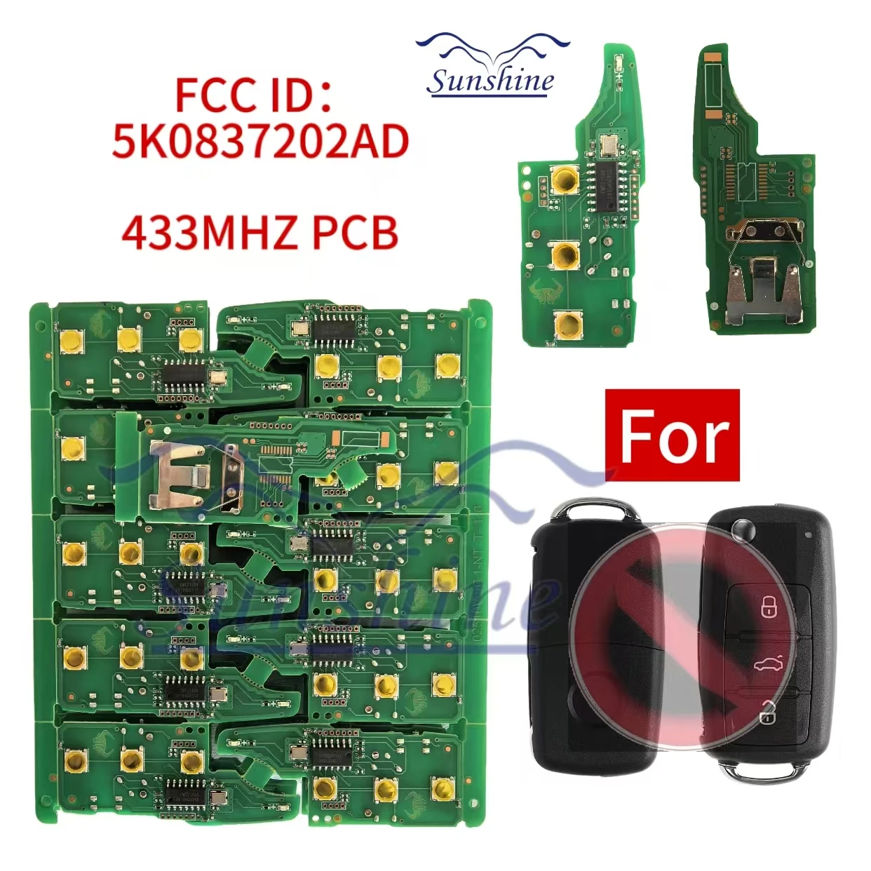 

1/5/10/50шт 5К 0837202 AD/202Q 434,4 МГц дистанционный ключ для VW Golf Tiguan Amarok Polo Passat CC SEAT Skoda Mk6 Octavia Jetta Beetle