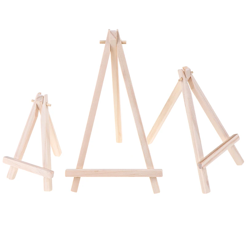 3Size Mini Wood Artist Tripod Painting Easel For Photo Painting Postcard Display Holder Frame Cute Desk Decor Drawing Toy