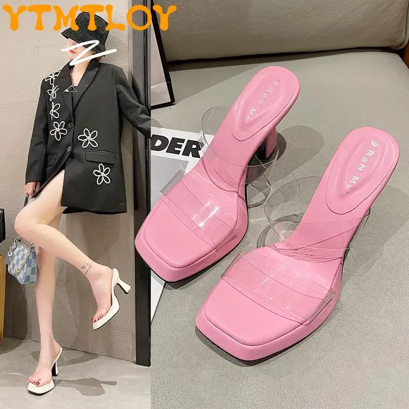 

Women's Transparent Sandals And Slippers Pvc High Heels Open Toe Plexiglass Sandals High Heels Stilettos Sexy Transparent Jelly