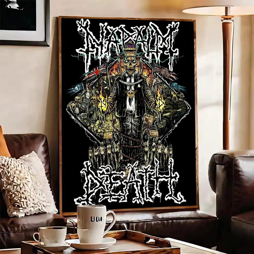 Фото Постер группы Grindcore N-Napalm Death, наклейка для домашнего бара, настенный декор, водонепроницаемая самоклеящаяся наклейка для гостиной, спальни, декор №4
