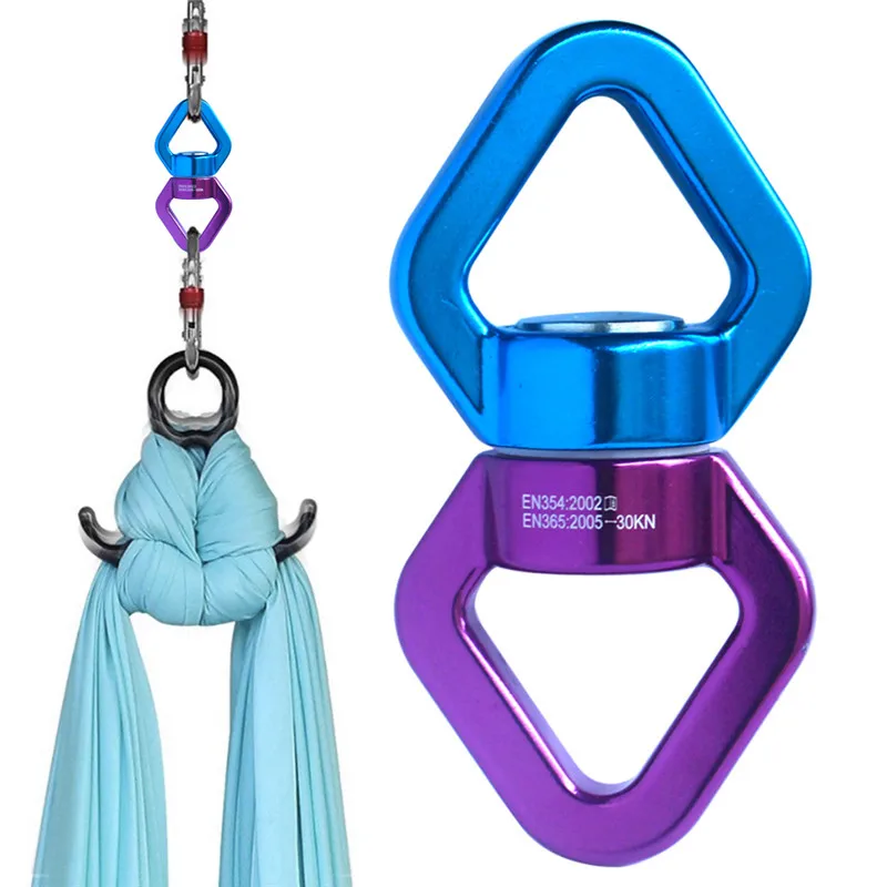 

New 30KN Yoga Accessories Universal Ring Gimbal Ring Rotary Connector Rotational Hammock Swing Spinner Rope Swivel Connector