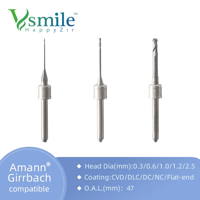 

Стоматологический инструмент Amann фрезерные боры для мельницы Цирконий PMMA воск DC DLC покрытие Совместимо с системой CADCAM Amann Girrbach