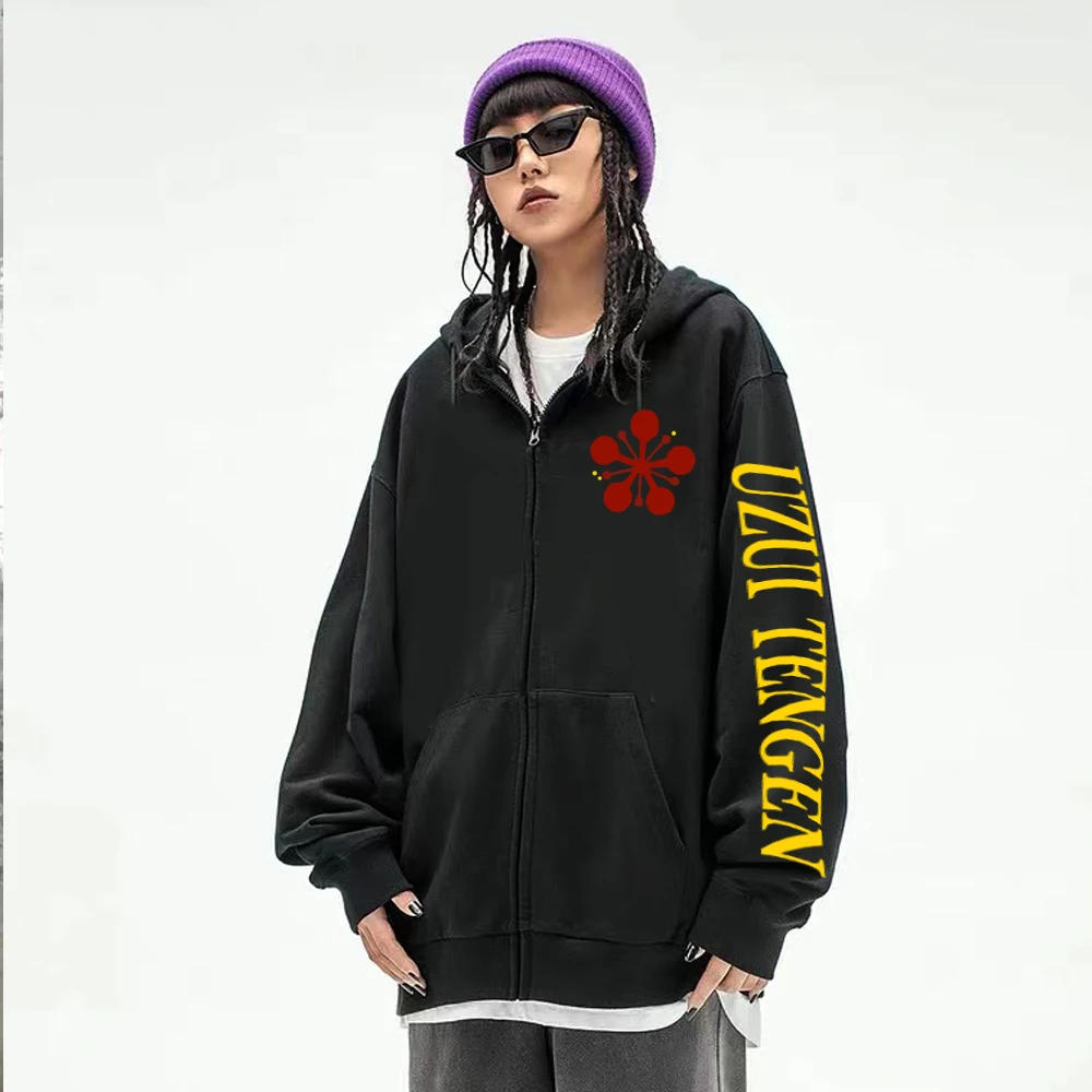 

Uzui Tengen Logo Print Coat Zipper Hoodie Sweatshirts Japanese Hot Anime Demon Slayer Loog Sleeve Gift Boy Girl Street Style