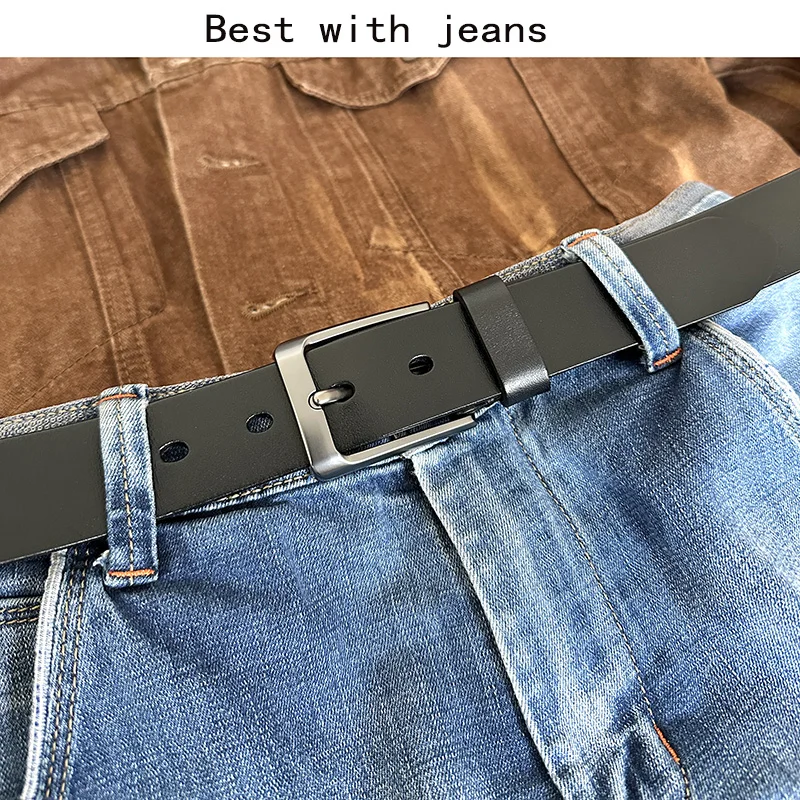 Men's Leather Belt Pin Buckle Vintage Belt For Men The First Layer Of Real Cowhide Handmade Casual Trend Men's Waistband