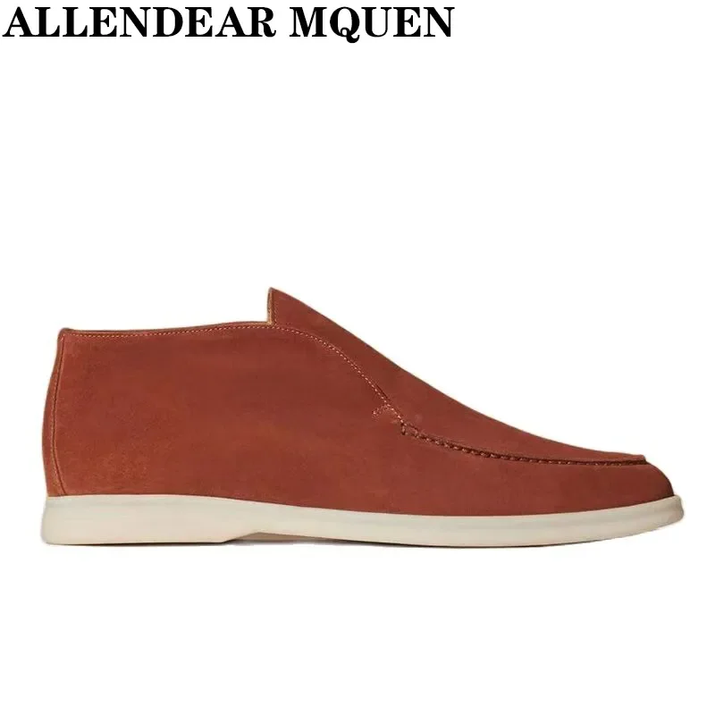 

Новинка Осень-зима 2022 кожаные кашемировые высокие лоферы в стиле ретро ботильоны на плоской подошве обувь для пар