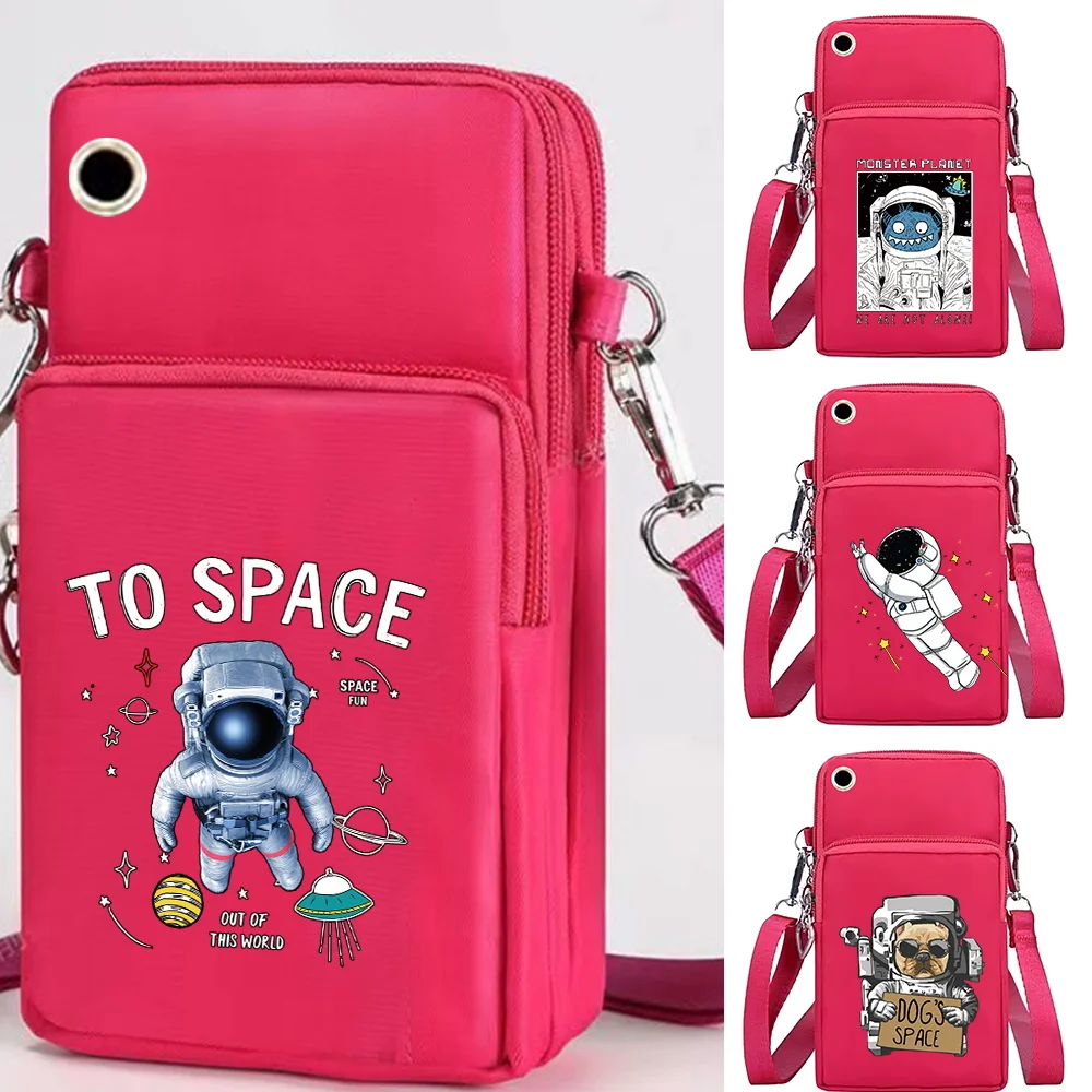 

New Phone Bag for Philips/iphone12/Huawei/Samsung/Nokia Universal Cell Cover Handbags Astronaut Print Mini Shoulder Bags Outdoor