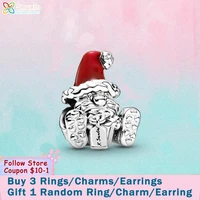 smuxin 925 sterling silver beads seated santa claus present charm fit original pandora bracelets for women jewelry making gift