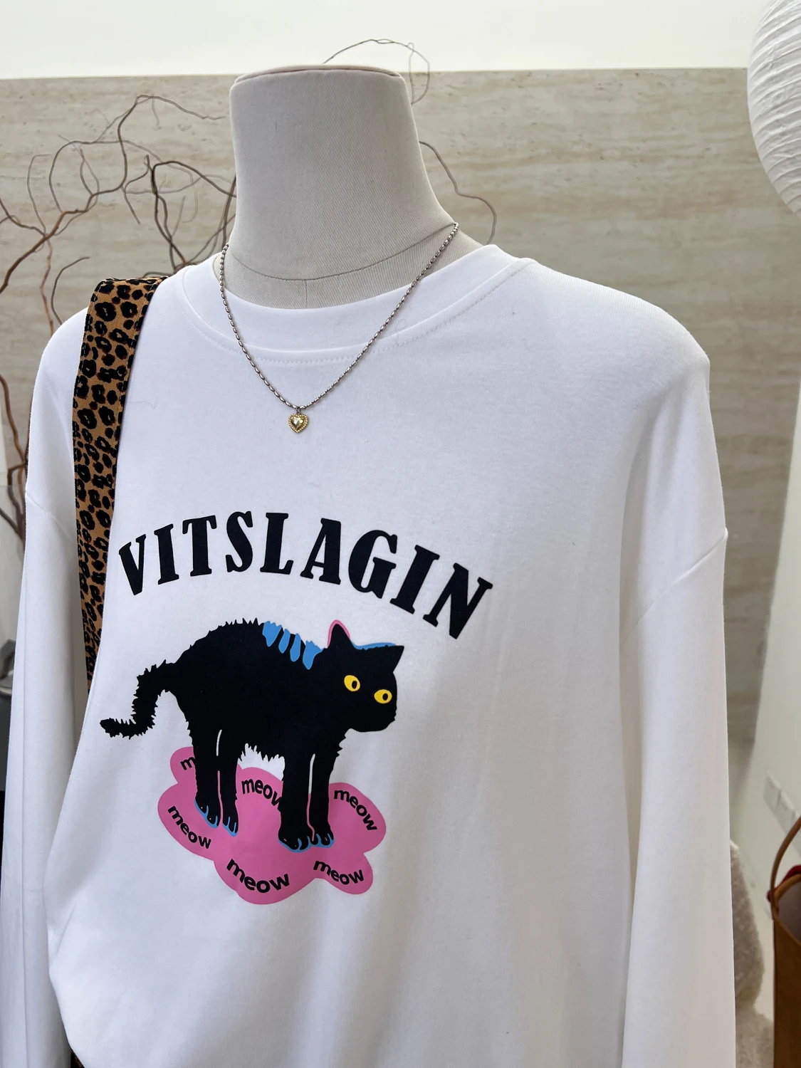 Xiaozhe контрастного цвета с круглым вырезом модная рубашка длинными рукавами и