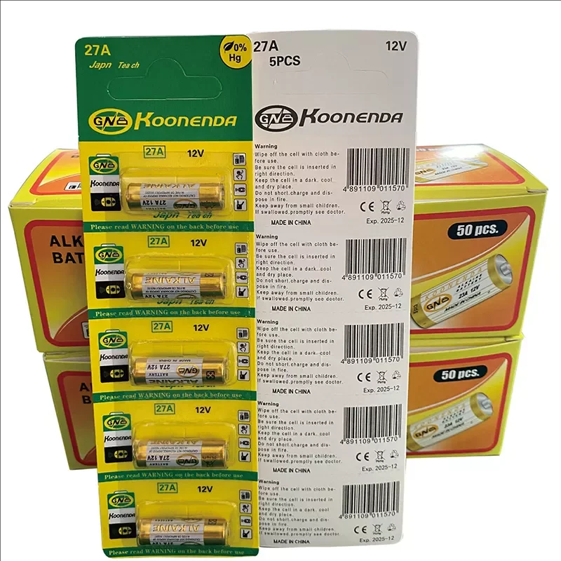 

20PCS 27A 12V dry Alkaline battery For doorbell,walkman,Car alarm,Remote control A27 G27A 27MN MS27 GP27A L828 V27GA ALK27A